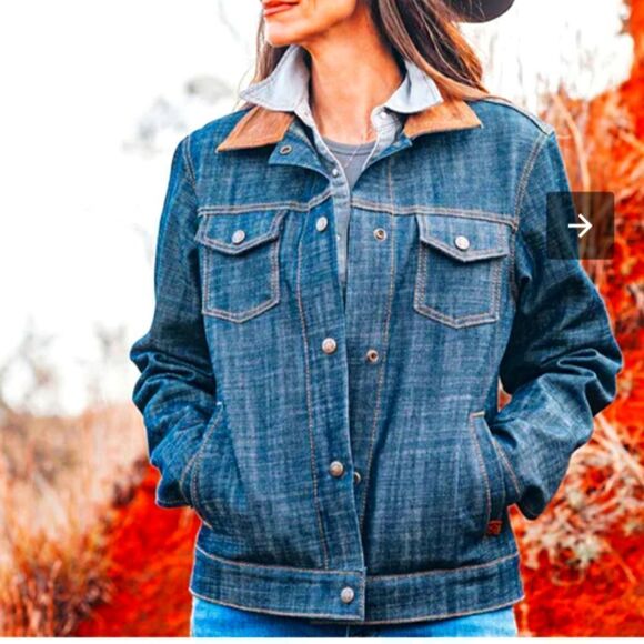 sTs Ranchwear Women's Caffrey denim jean Jacket with suede collar - Picture 2 of 12